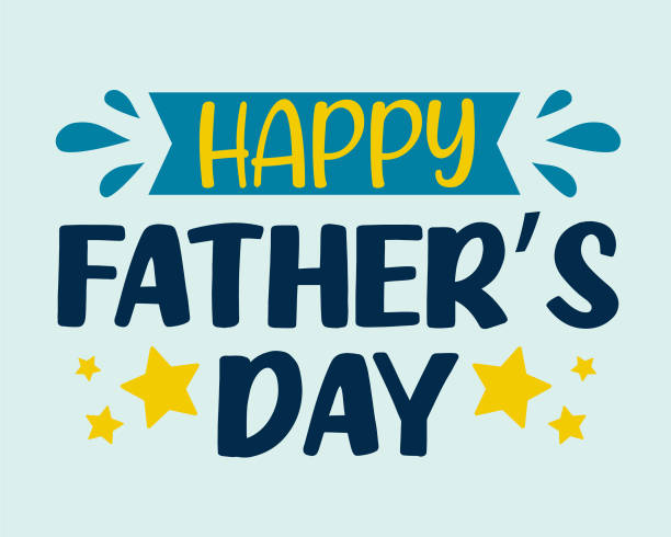happy fathers day kaligrafii - dzień ojca stock illustrations