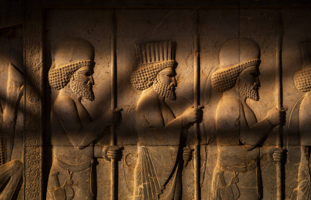 아파다나 궁전, 페르세폴리스, 이란. 기원전 6세기, 다리우스 대왕의 오리지널 디자인의 일부. - 페르세폴리스 뉴스 사진 이미지
