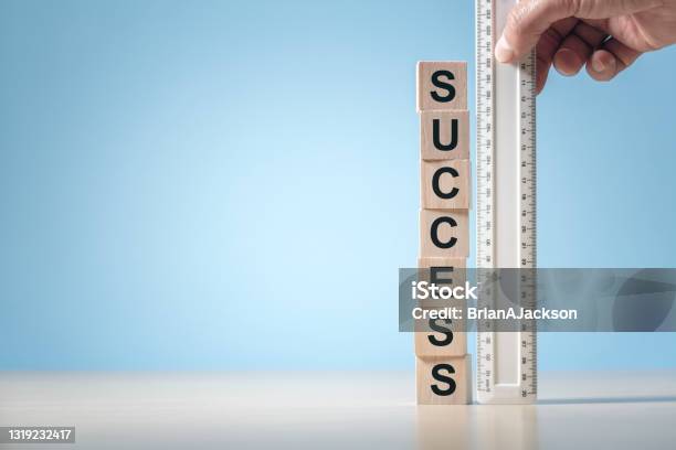Measuring Success Background With Copy Space Stock Photo - Download Image Now - Success, Measuring, Instrument of Measurement