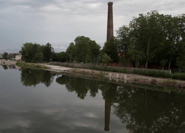 obsolete factory chimney or flue for conveying industrial exhaust gases