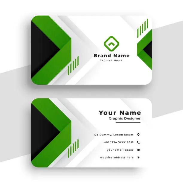 Vector illustration of coporate green business card design