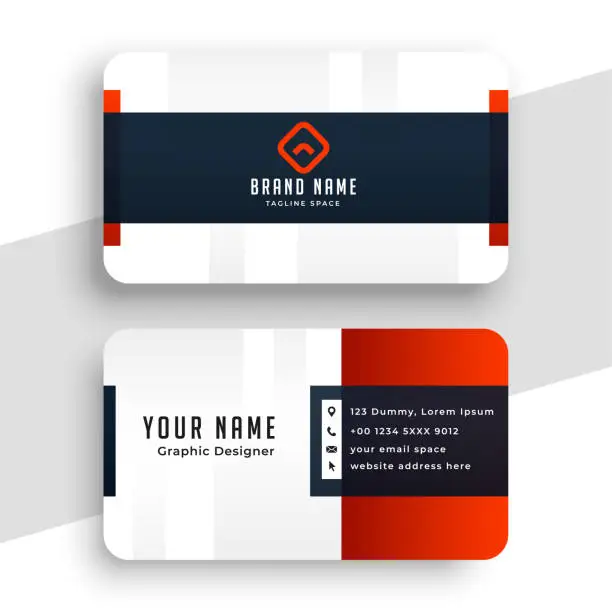 Vector illustration of clean red business card template design