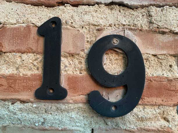 istock Address numbers sign in wall 1319238646