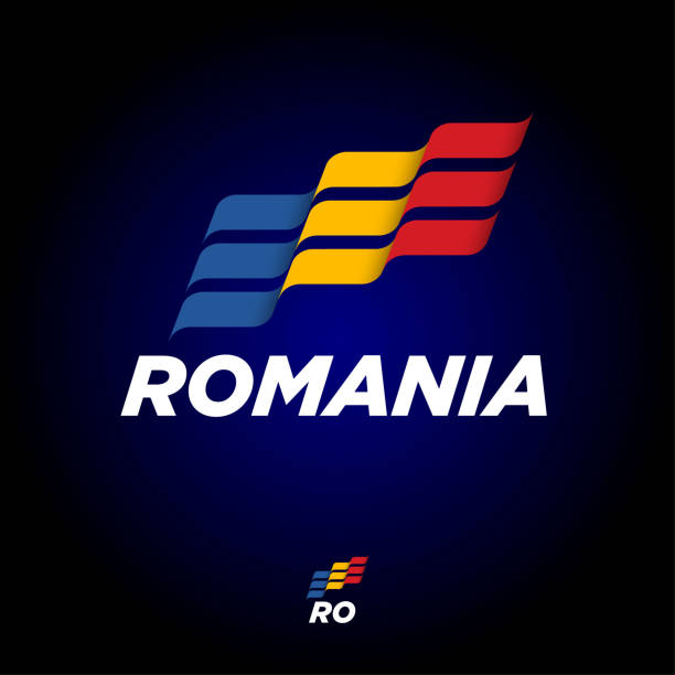 illustrazioni stock, clip art, cartoni animati e icone di tendenza di bandiera della romania. la bandiera è costituita da strisce blu e bianche. - romania romanian culture romanian flag flag