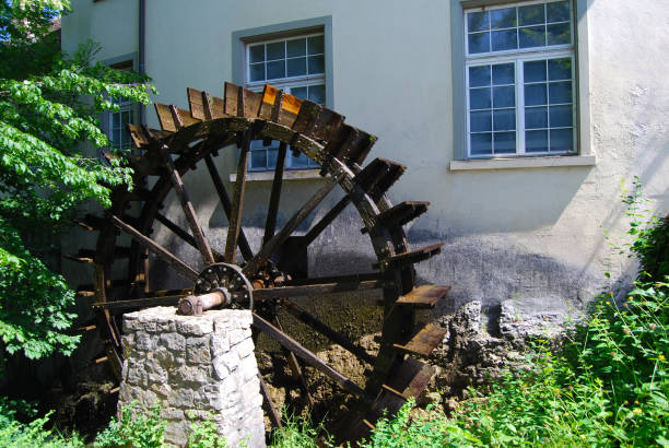 Wassermühle in der Schweiz. Watermill at the Rhine Falls in Switzerland.
