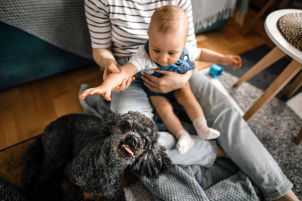istock Mother and daughter having fun watching tv 1319240849