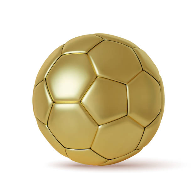 白い背景に隔離されたサッカーボール金3d現実的。ベクトルの図 - ワールドカップ点のイラスト素材／クリップアート素材／マンガ素材／アイコン素材