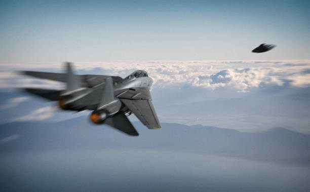 istock American Fighter Jet And UFO 1319242874