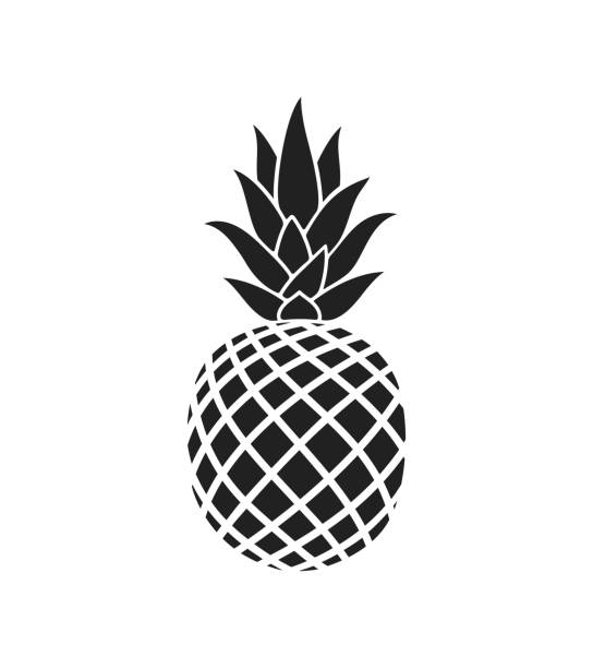Pineapple logo. Isolated pineapple on white background EPS 10. Vector illustration fruit silhouettes stock illustrations