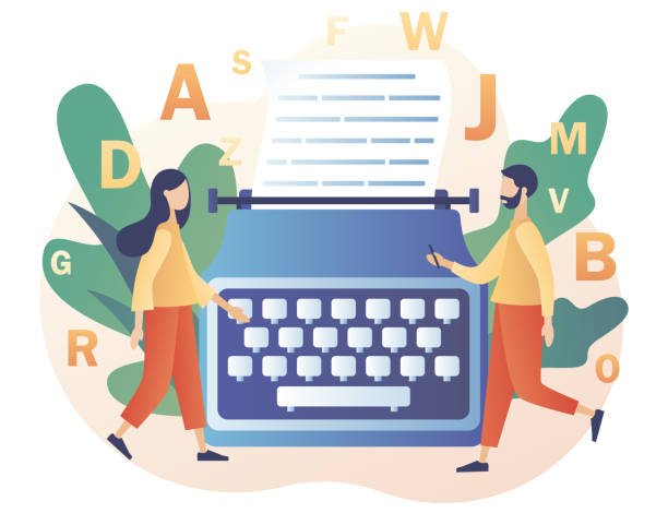 essay writing clip art images Tiny creative people typing text on retro typewriter. Professional writer, author, redactor, journalist, copywriter, content manager, blogger. Modern flat cartoon style. Vector illustration Tiny creative people typing text on retro typewriter. Professional writer, author, redactor, journalist, copywriter, content manager, blogger. Modern flat cartoon style. Vector illustration on white background essay writing stock illustrations