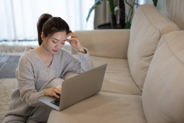 istock Young Asian women working at home 1319251778