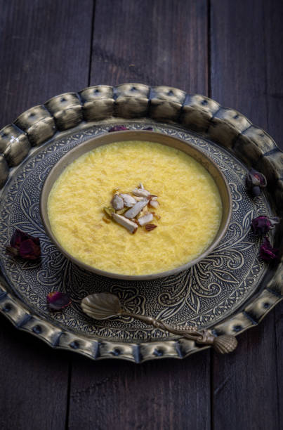 istock mango-flavored Phirni served in metal antique plates 1319252767