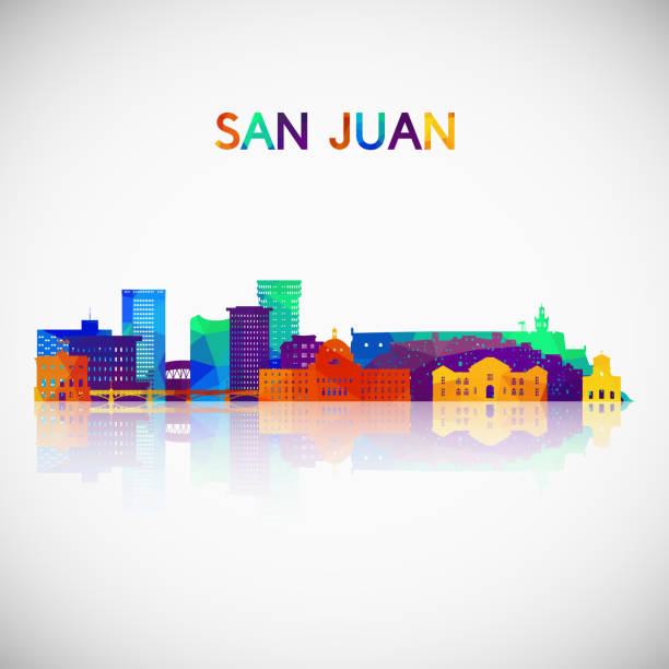 ilustrações de stock, clip art, desenhos animados e ícones de san juan skyline silhouette in colorful geometric style. symbol for your design. vector illustration. - old san juan