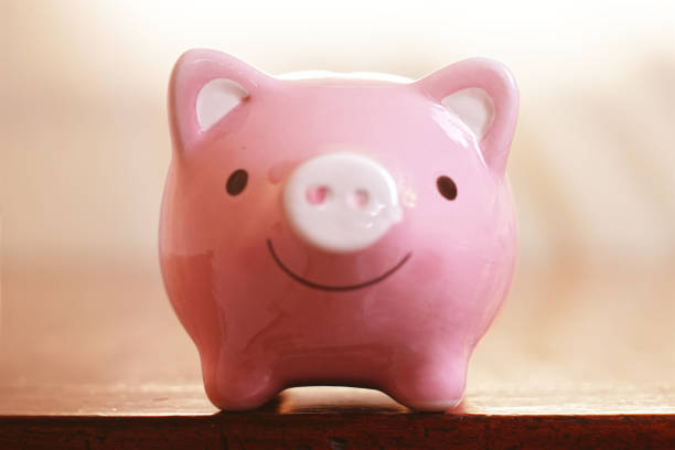 istock Piggy save money on the table near the window , saving concept. 1319264397