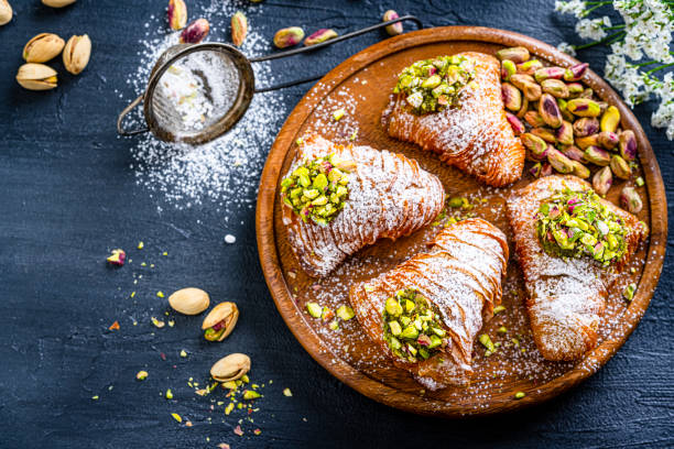 istock Typical italian dessert sfogliatelle shot from above 1319266531
