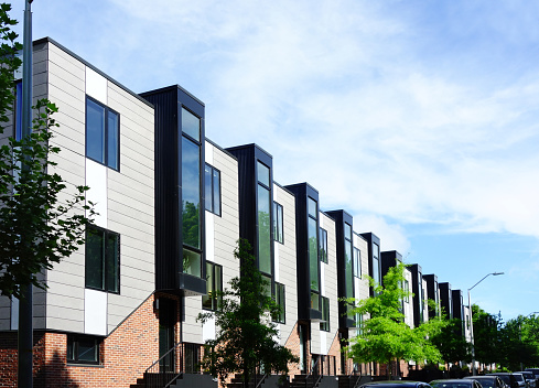 New modernist townhouses in downtown Raleigh NC