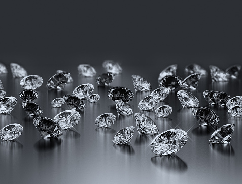 Brilliant diamonds close up image