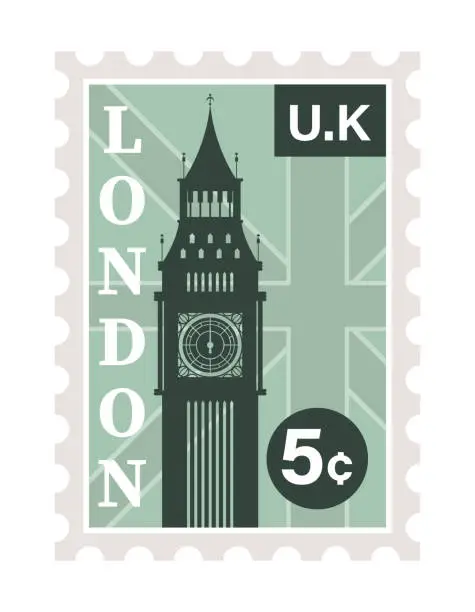 Vector illustration of london postage stamp