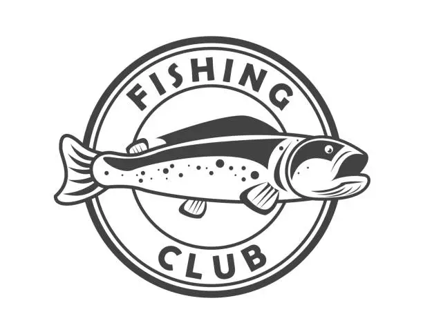 Vector illustration of fishing club seal