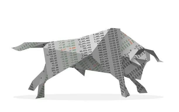 Vector illustration of stock market bull