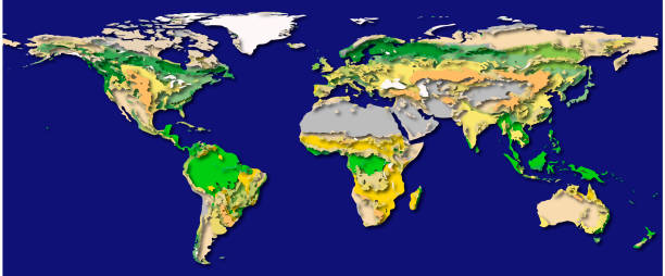 istock Layered world map with shadows, elements of this image furnished by NASA. 1319287445