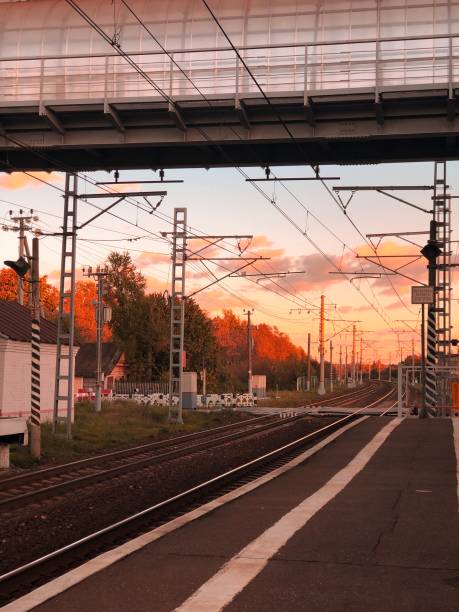 istock Railway station automn landscape 1319287596