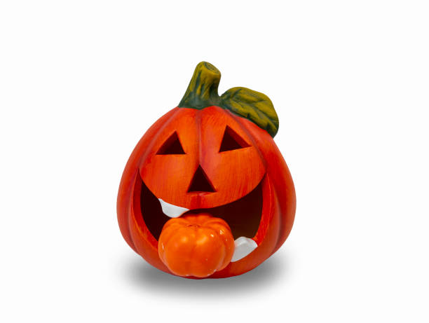 istock Halloween toy pumpkin isolated on white background 1319304050