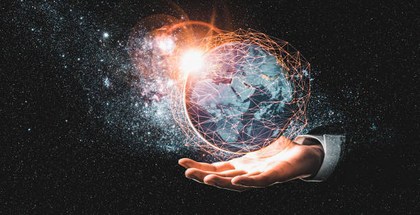 istock Global network connection covering earth with link of innovative perception 1319304904