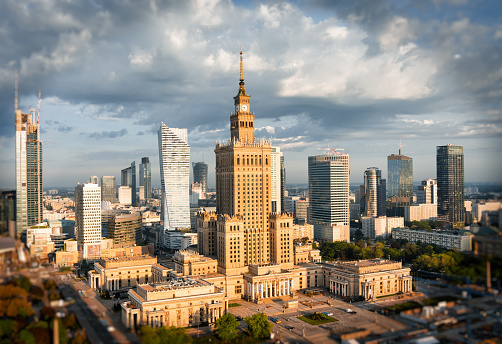 City Warsaw, Palace of Culture and Science, Poland