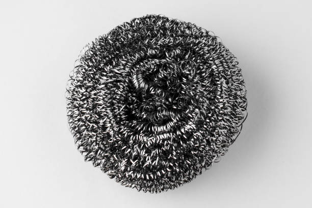 istock Metal sponge for washing dishes, top view 1319318279