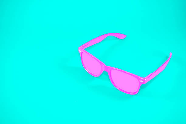 istock Retro pink sunglasses on trendy blue background 1319323758
