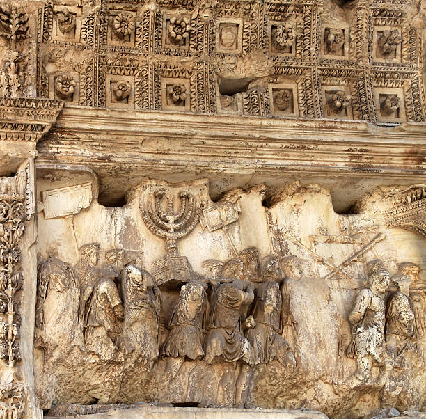 arco de titus mostrando jerusalém vencido - conquered - fotografias e filmes do acervo