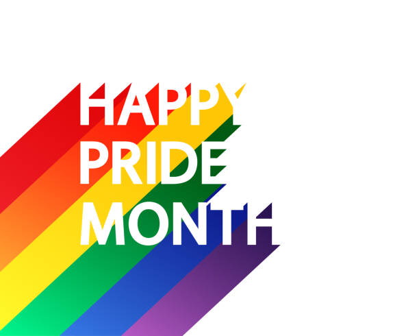 illustrations, cliparts, dessins animés et icônes de concept d’arc-en-ciel de mois heureux de fierté sur le blanc. - pride month