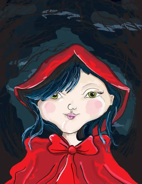 Vector illustration of Little Red Riding Hood