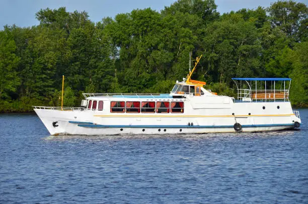 Tourist boat on the Dnieper river, Kiev, Ukraine