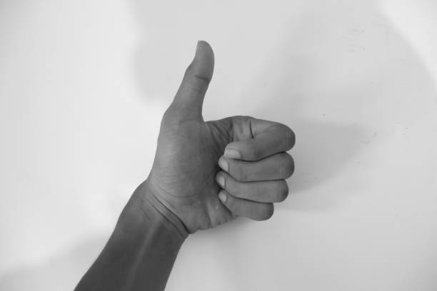 istock a hand with two fingers can be used as an instruction with a white background only 1319335963