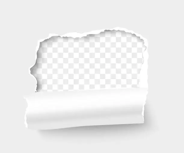 Vector illustration of Breakthrough paper square with rolled side realistic