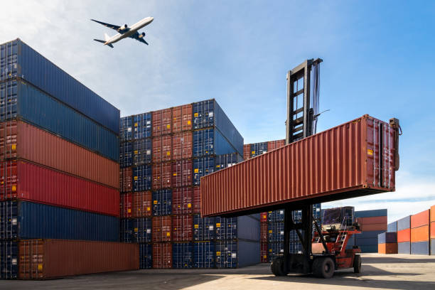 Logistic Concept Container Cargo freight ship for Logistic Import Export forklift photos stock pictures, royalty-free photos & images