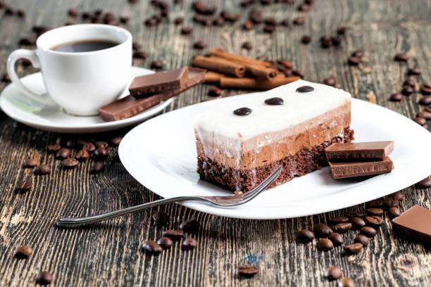 istock multi-layer cake for dessert, a delicious piece of cake 1319378401