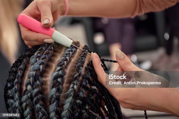 Beauty Salon Master Works Afrobraids And Dreadlocks Stock Photo - Download Image Now