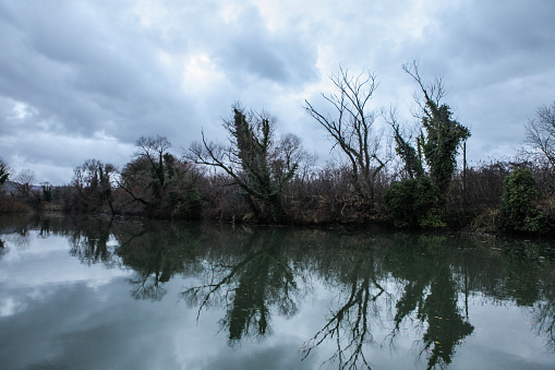 A stormy day by the river