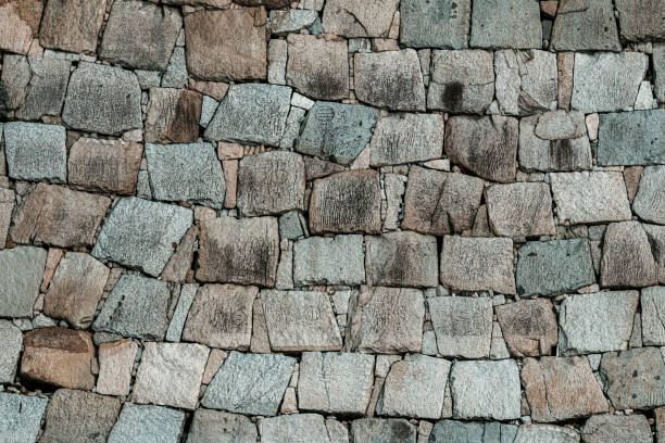 Stone Brick Wall Foundation of Japanese Castle