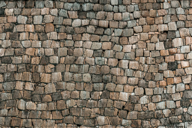 Stone Brick Wall Foundation of Japanese Castle