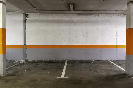 Interior of garage parking, construction and architecture, transport and vehicle