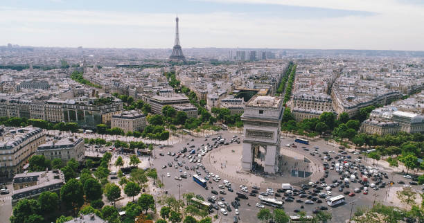 istock Arc de Triomphe in Paris France, Aerial view 1319386401