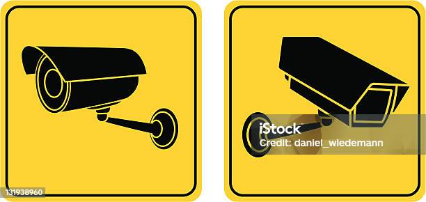 Surveillance Camera Signs Stock Illustration - Download Image Now - Security Camera, Black Color, Camera - Photographic Equipment