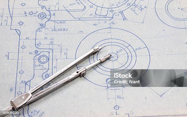 Meccanico Cianografia Dettaglio - Fotografie stock e altre immagini di Cerchio - Cerchio, Cianografia, Complotto