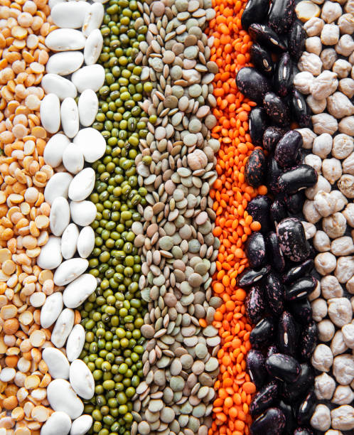 istock Food background with different legumes 1319392501