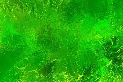 Green liquid glass, art abstract background for device screens or other art design
