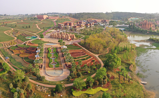 Aerial view of Dongfengyun park in Mile, Yunnan - China